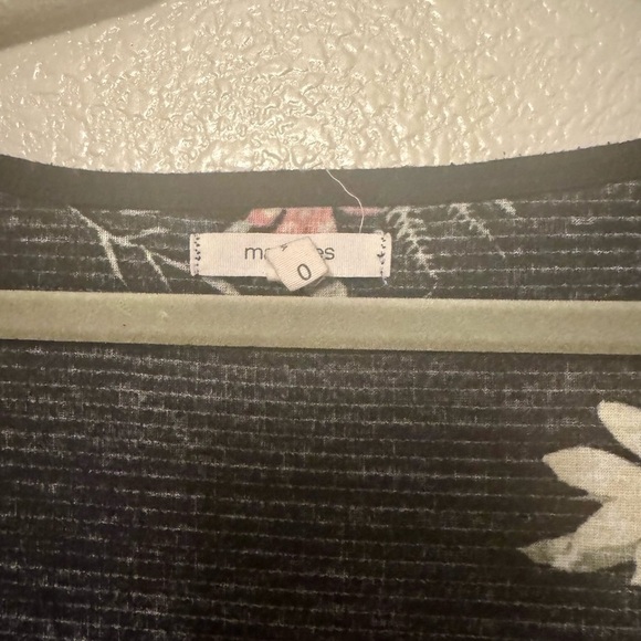 Maurices Black Floral Button-Down Blouse with Ruffle Details - Picture 2 of 3